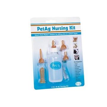 Nursing kit biberon da 60ml per animali + tettarelle varie misure + scovolino per pulizia
