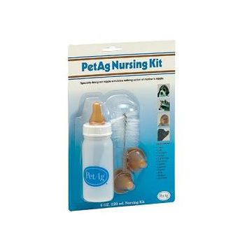 Nursing kit biberon da 120ml per animali + tettarelle di varie misure + scovolino per pulizia