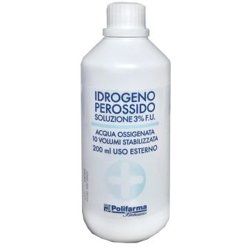 Perossido idrogeno 3% 200 ml acqua ossigenata 10 volumi stabilizzata