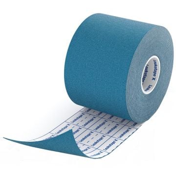 Benda adesiva leukotape k per taping fisioterapico larghezza 5 cm lunghezza 5 m colore blu in rotolo