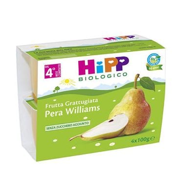 Hipp bio hipp bio frutta grattuggiata pera williams 4x100 g