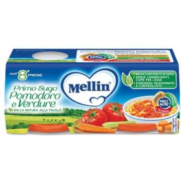 Mellin primo sugo pomodoro e verdure 2 vasetti da 80 g