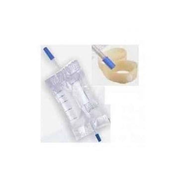 Sacca raccolta urina da gamba in pvc non sterile volume 750 ml tubo lunghezza 35 cm con scarico e valvola antireglusso 10 pezzi + 4 laccetti