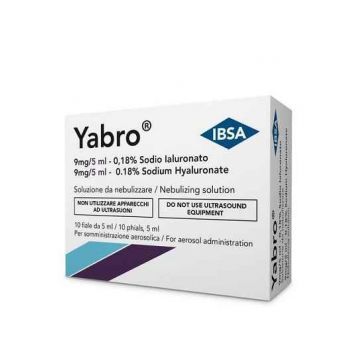 Yabro aerosol sodio ialuronato 0,18% soluzione da nebulizzare 10 fiale da 5 ml