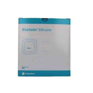 Medicazione biatain in schiuma di poliuretano con bordo adesivo in silicone 12,5x12,5 cm 10 pezzi