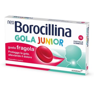 Neoborocillina gola junior 15 pastiglie gusto fragola