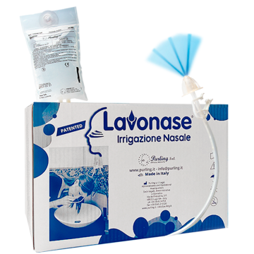 Lavonase 2 blister sterili + 10 sacche soluzione fisiologicaper lavaggi nasali + 1 clamp + 1 ventosa
