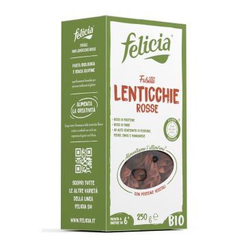Felicia bio fusilli di lenticchie rosse 250 g