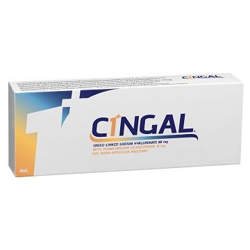 Siringa preriempita intra articolare cingal 4 ml 22mg/ml acido reticolato con 4,5 mg/ml triamcinolon