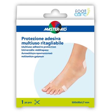 Protezione adesiva multiuso master-aid footcare ritagliabile 50x9,5 cm a6
