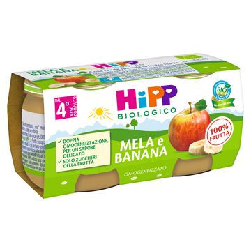 Hipp bio omogeneizzato mela/banana 2x80 g