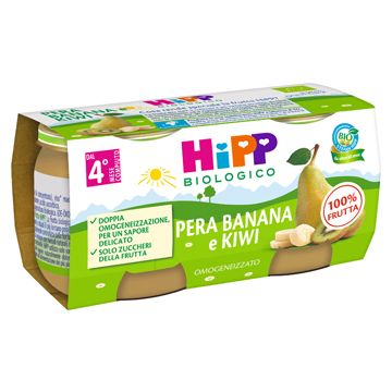 Hipp bio omogeneizzato kiwi/banana/pera 2x80 g