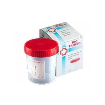 Contenitore per urina biotainer in polipropilene con tappo/vite da 120 ml 1 pezzo