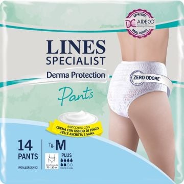 Pannolone per incontinenza lines specialist derma pants plus m 14 pezzi