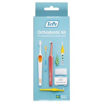 Tepe orthodontic kit 1 spazzolino supreme compact + 1 spazzolino compact tuft + 2 scovolini + 1 tepe angle + 2 tepe easypick xs/s + 2 tepe easypick m/l + 1 orthodontic wax